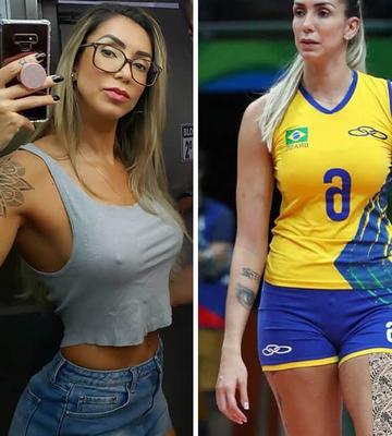 Thaisa - tonta de voleibol con enormes tetas y culo