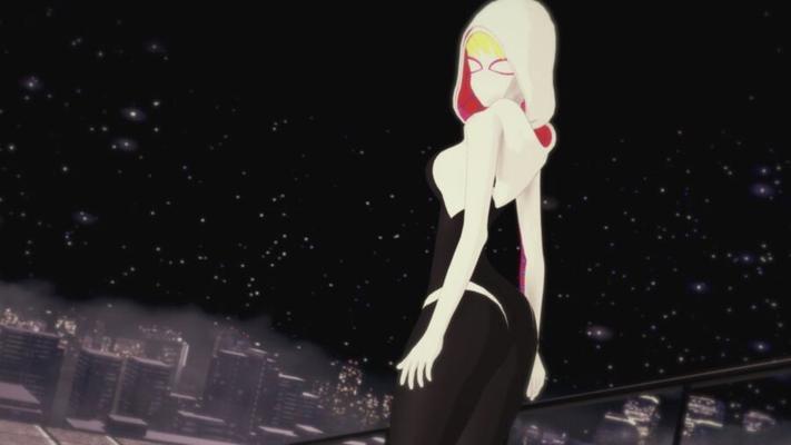 Spider-Gwen Gwen Stacy se masturba y se la follan