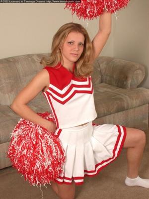 Karen dreams - cheerleader in living room