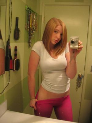 Blonde mirror slut.