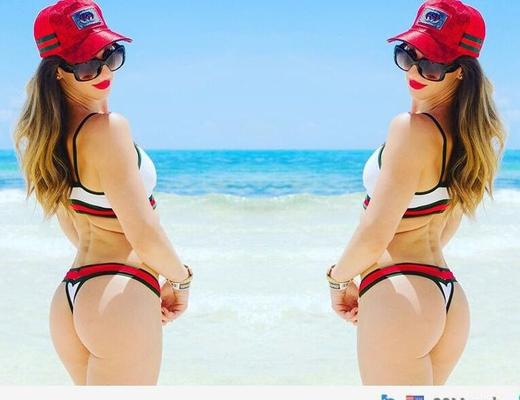 Sarah Takes On First Thong Bikini Jerk Challenge Issued