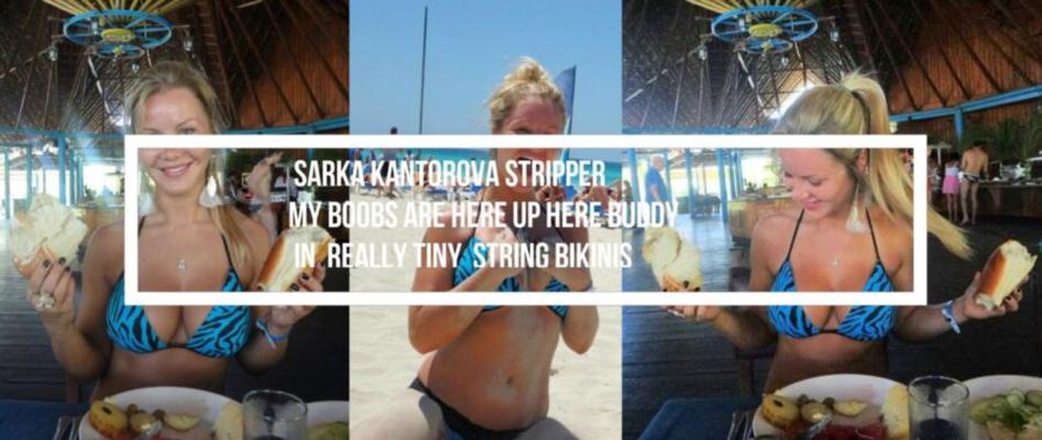 Sarka Kantorova Mis bazucas están arriba, diminutos bikinis