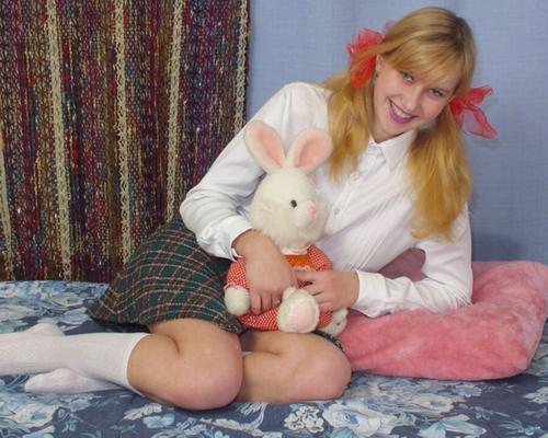 YEAR OLD VIRGIN HANNAH POSES AT HOME IN SCHOOL UNIFORM