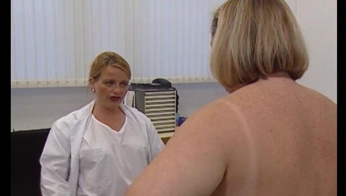 Blonde Swiss BBW having a mammogram and breast ultrasound