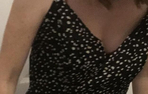 Slut in a bra showing dress