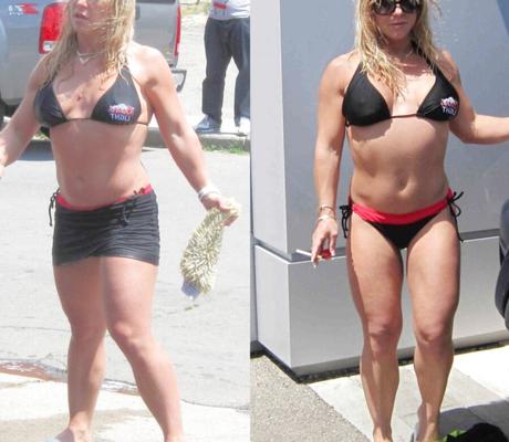 Los pezones duros de Chantal se muestran a través del bikini de hilo negro