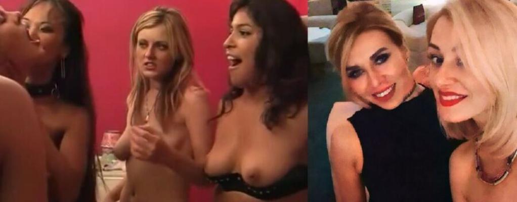 Orgía lésbica rubia obtiene su gang bang lésbico