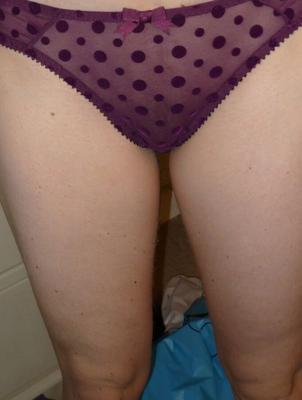 SLUT in see through panties