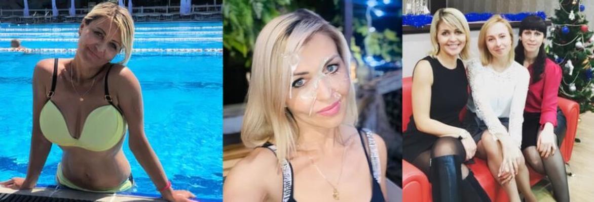 Russische Blondine lässt sich von Freunden einen einjährigen Sohn ins Gesicht blasen