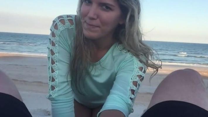 Beach Blonde Sucks and Rides Cock for Facial