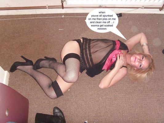 Blonde Captioned By Uktights wanker