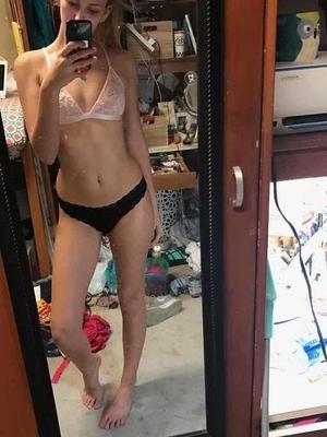 Slim blonde teen selfie