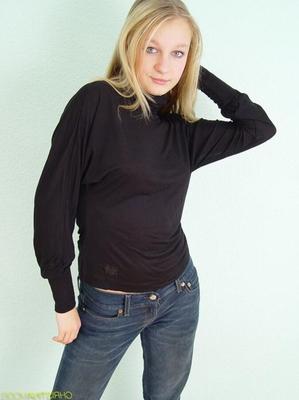 BTM - Cristina - Black T-shirt and Jeans - Posing Indoor - NN