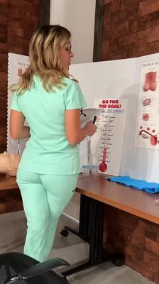 Sexy nurse with cameltoe