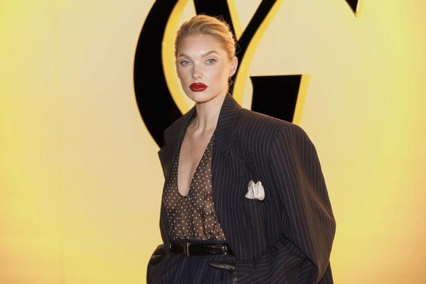 Elsa Hosk at YSL show at Paris Fashion Week